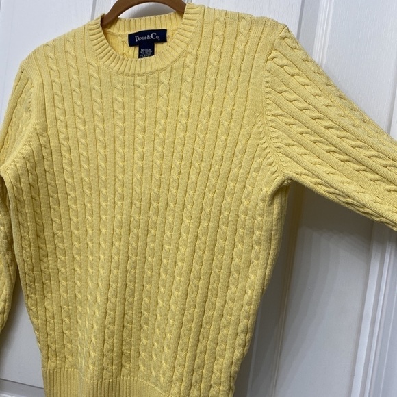 Denim & Co. Cable Knit Sweater Yellow Medium - Picture 4 of 8